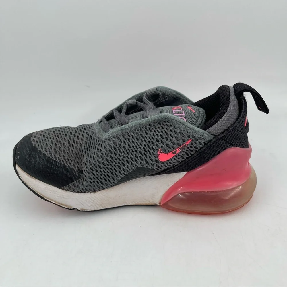 Nike Girl’s Size 11.5C Nike Air Max 270 Smoke Grey Hyper Pink Sneakers Shoes
